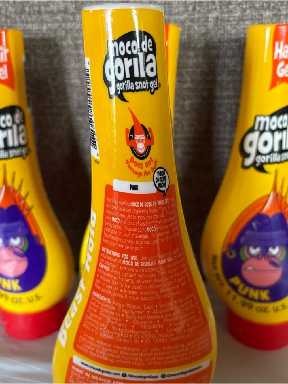 Moco De‎ Gorila Gorilla Snot Hair Gel Punk 11.9 OZ (4 PACK) Beast Hold NEW